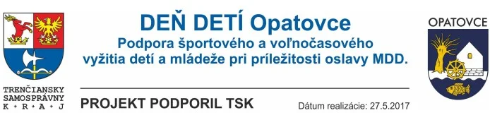 Podpora športového a voľnočasového vyžitia detí a mládeže pri príležitosti oslavy MDD“- podujatie podporil Trenčiansky samosprávny kraj