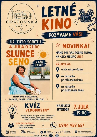 Opatovská Bašta - Letné kino 4. júl 2026