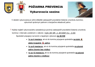 Jeseň - Vykurovacia sezóna - požiarna prevencia