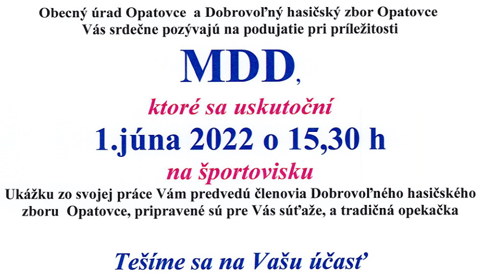 MDD - 1. júna 2022 o 15:30 na športovisku